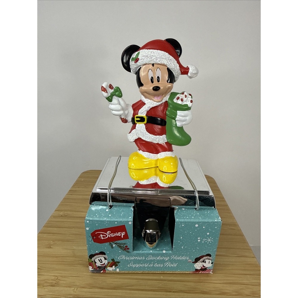Kurt Adler Christmas Stocking Holder with Retractable Hook Mickey Mouse 5in NEW